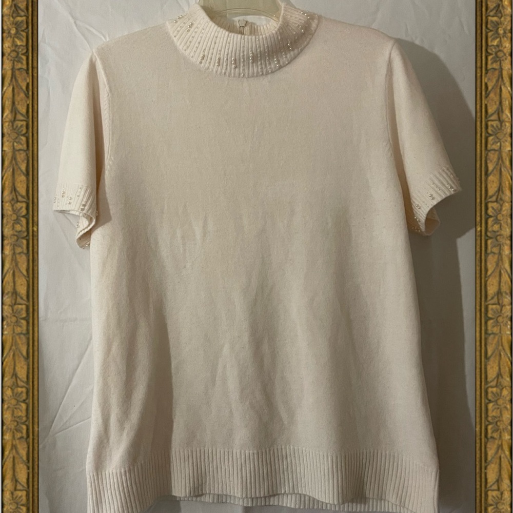 Covington Cream Short Sleeve Sweater